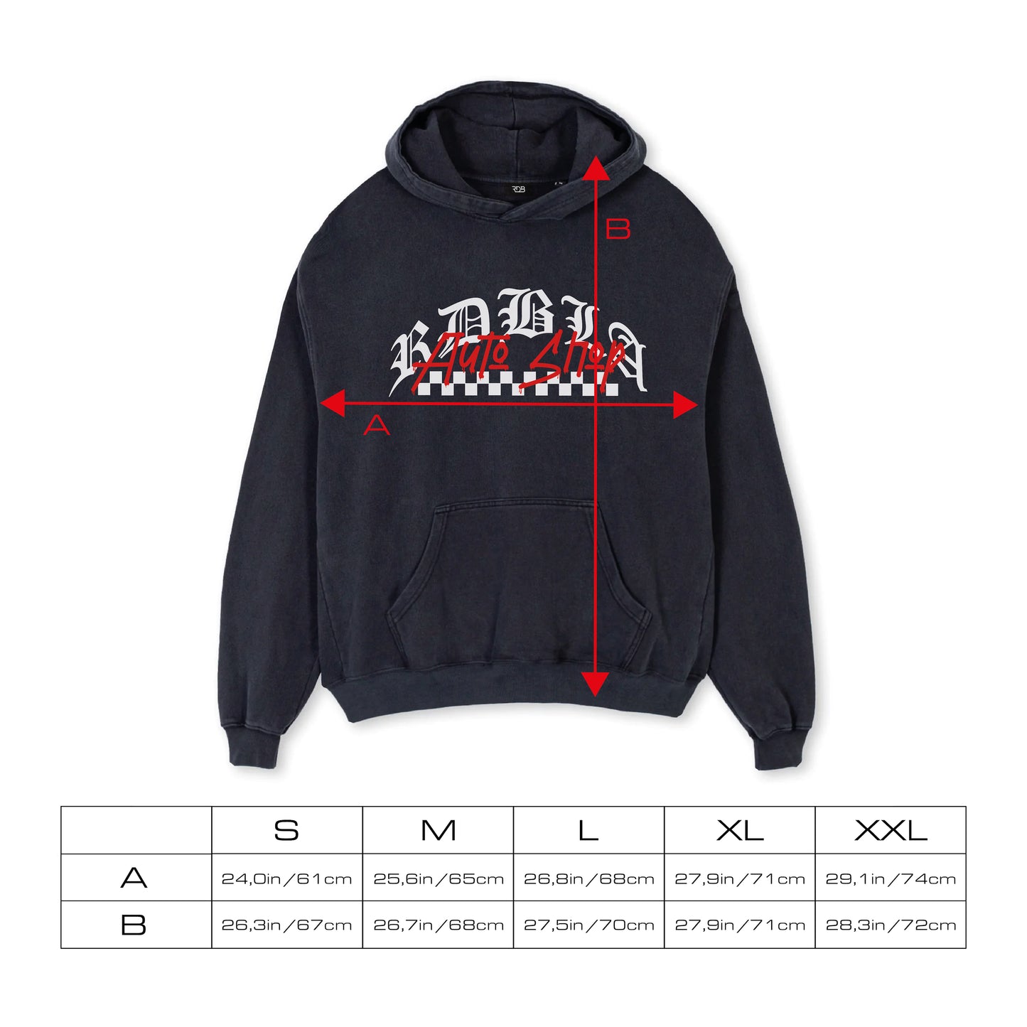 RDB AUTO SHOP HOODIE - VINTAGE BLACK