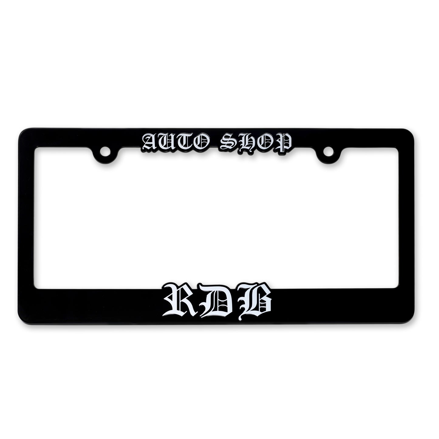 RDB License Plate Frame - Auto Shop