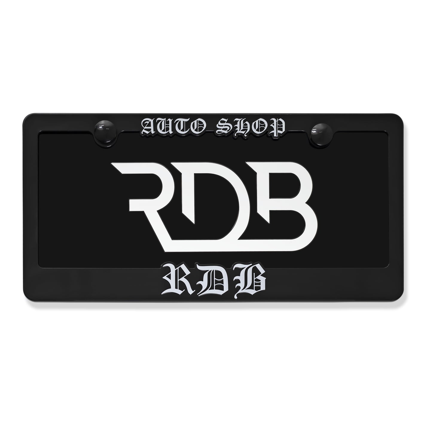 RDB License Plate Frame - Auto Shop